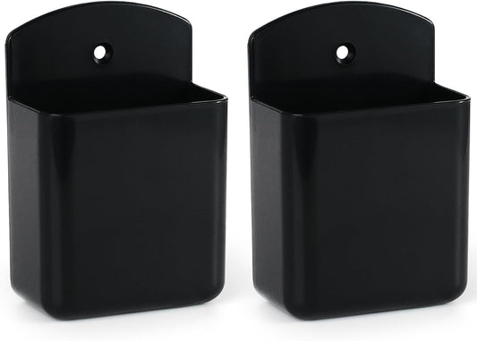 2 Pcs Remote Control Holder Wall Mount, TV Controller Holder, Self Adhesive Remote Holder, Wall Pen Holder Storage Accessories for Home Office School(Black)