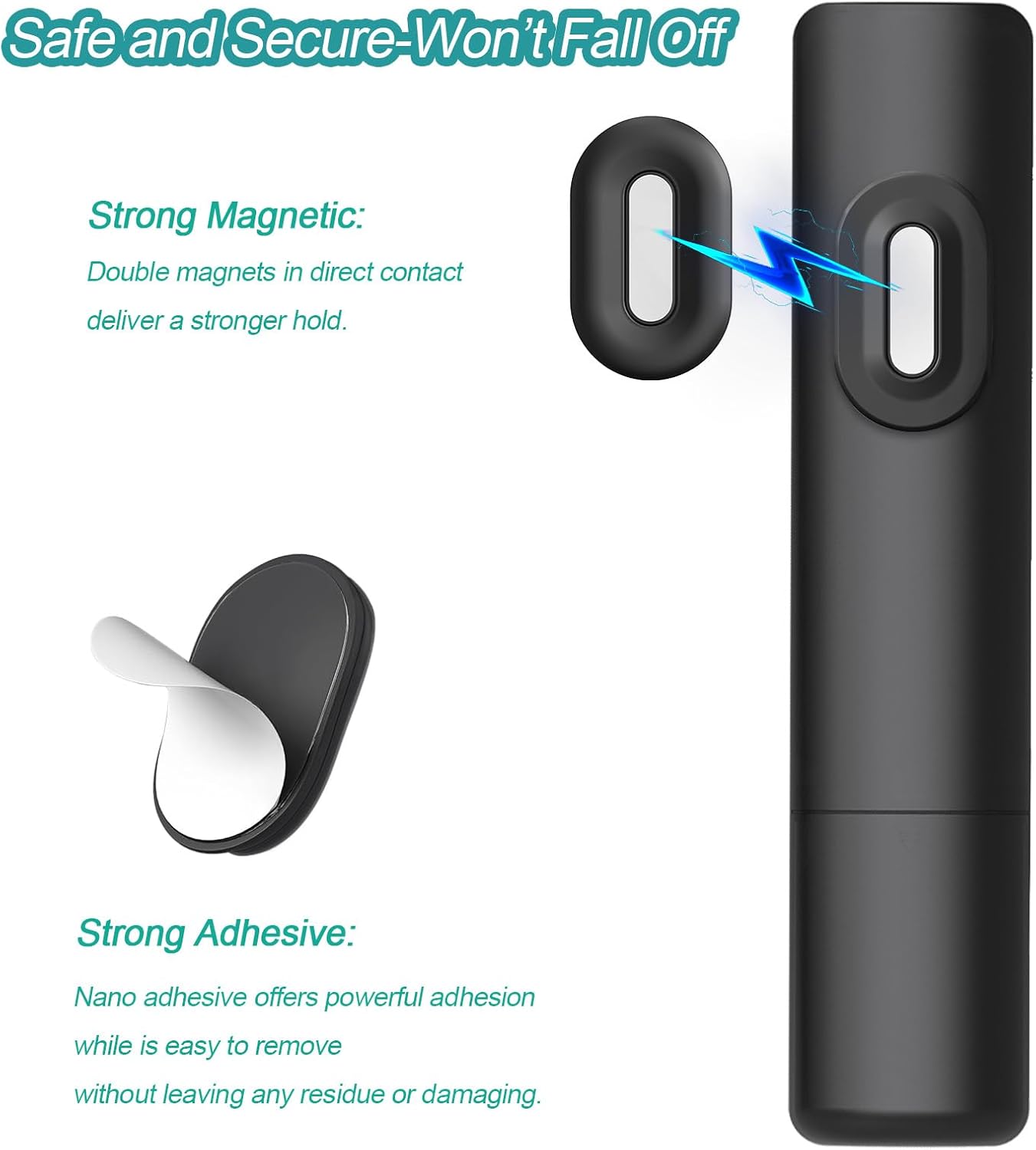 Magnetic Remote Control Holder Wall Mount, 5 Pack TV Remote Holder Wall Mount, Silicone Remote Organizer Magnetic Remote Holder for Bed, TV, Ceiling Fan and Air Conditioner (Black)
