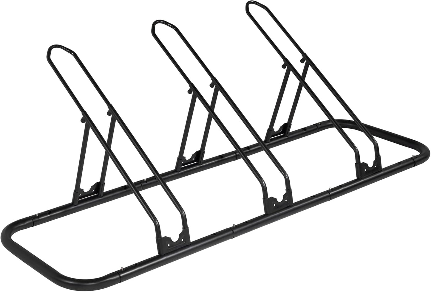 CyclingDeal Bicycle Floor Parking Rack Stand - for Mountain MTB Road Bike - Indoor Home Garage Storage - Adjustable 3 Bikes