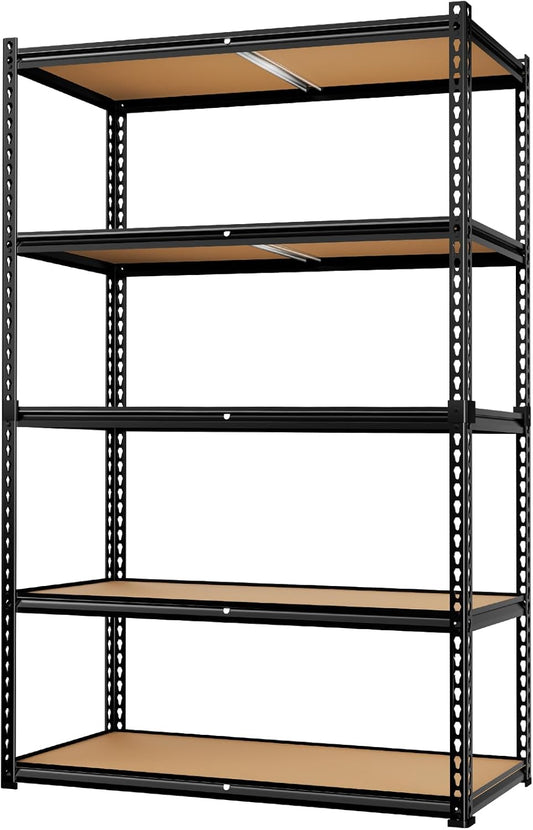LEVELEVE 5-Tier Heavy Duty Storage Shelving Unit, 2020 lbs Capacity, Adjustable Metal Utility Shelf, 48" L x 18" W x 73" H for Garage, Kitchen, Pantry, Basement, Bathroom, Laundry