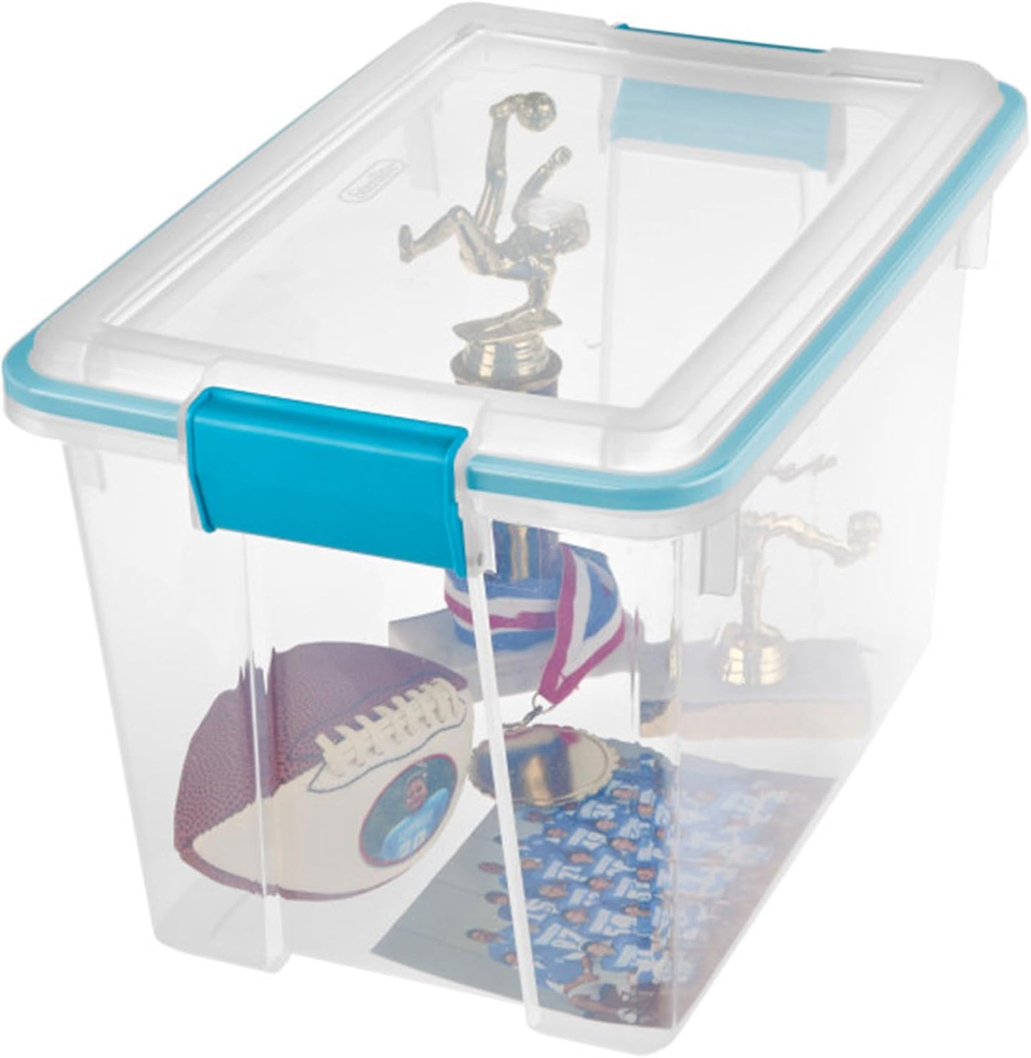 Sterilite 6-Pack Gasket Box, Weather-Resistant Storage Bins with Latching Lids, 20 Quart - Heavy-Duty Organizing Containers for Closet, Bathroom, and Office