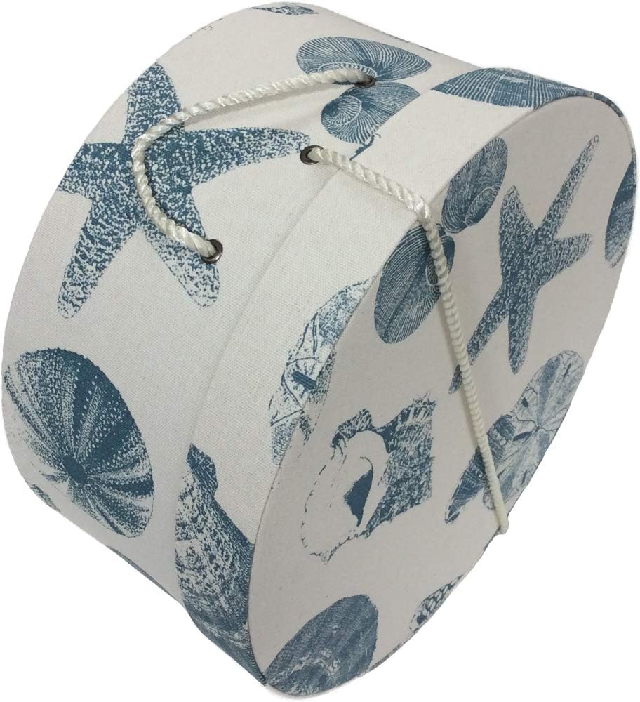 Sarah's Hat Boxes Classic Shells Hat Box – 8.75" x 4.5" (Dia. x Ht.) Handmade in USA – Odorless Non-Toxic Adhesive, Cording Handle – Premium Storage for Hats & Accessories
