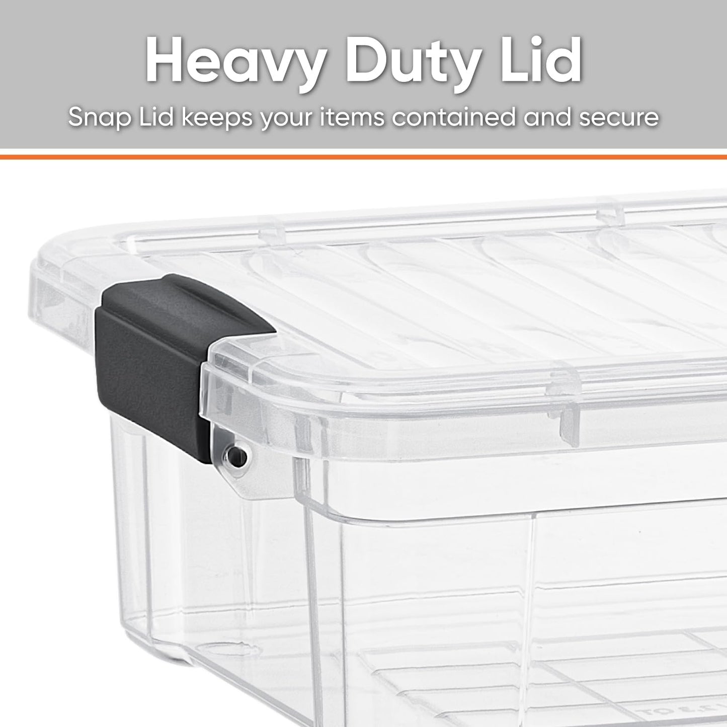 Superio Clear Storage Boxes with Lids, 1.27 Quart Plastic Container Bins for Organizing, Stackable Crates, BPA Free, Non Toxic, Odor Free, Organizers for Home, Office and Dorm, 8 Pack