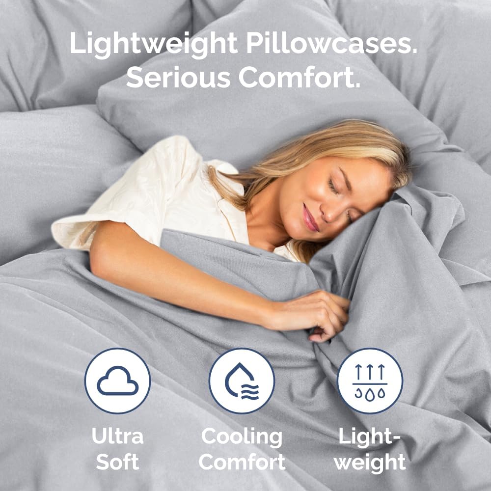 Queen Pillow Cases - 2 Pack - Super Soft Pillowcase Covers - Envelope Enclosure - Hotel Quality Pillow Protectors - Wrinkle Free, Shrink & Stain Resistant - Machine Washable - 20" x 30" (Steel Blue)