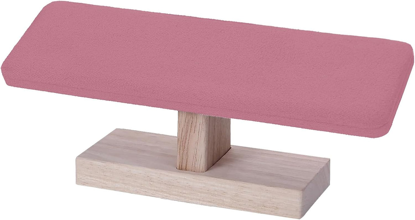 Wooden Watches Display Tower Base Watch Neck Bracelet Organizer Rack Bangle Scrunchie Headband Showcase Tower Pink Suede