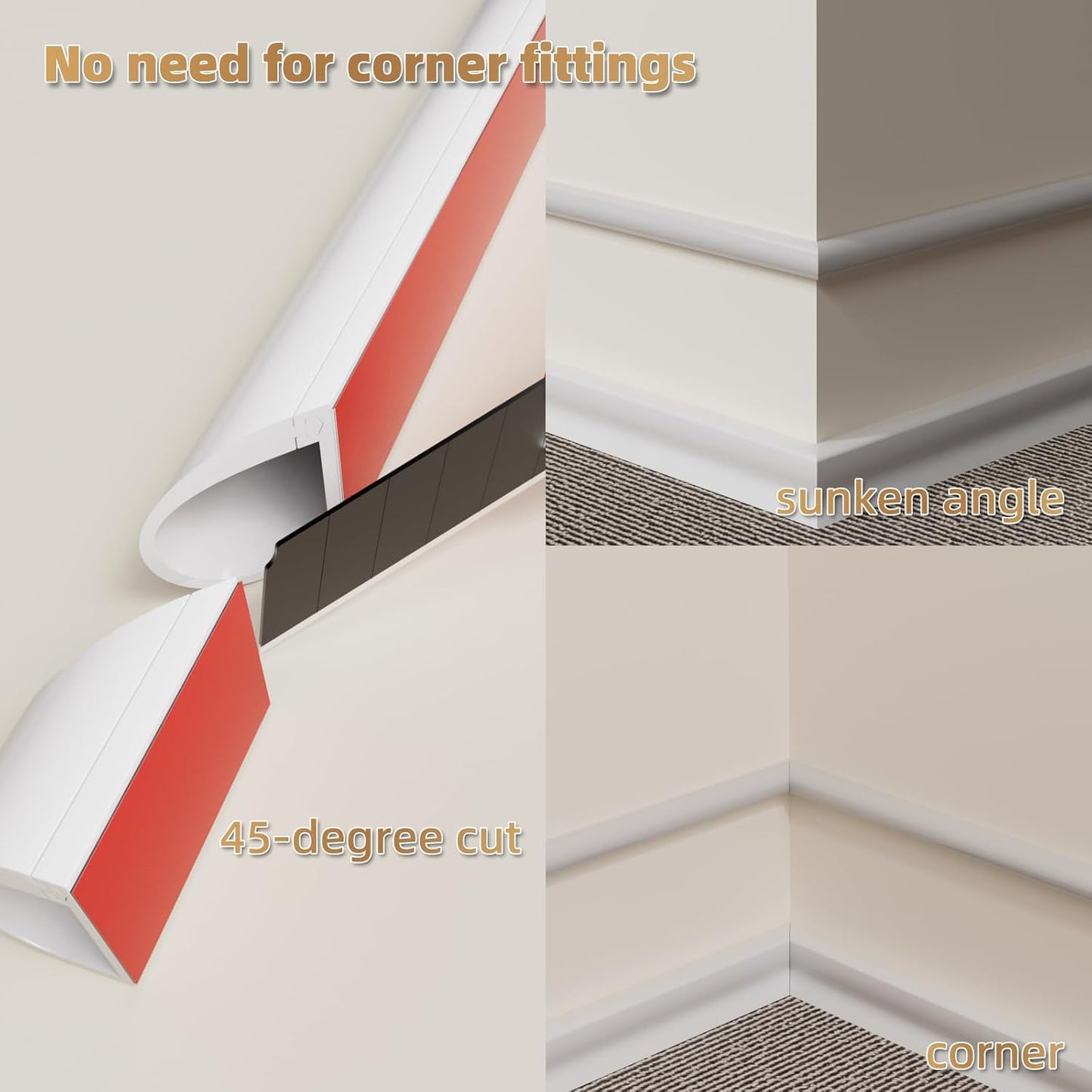 78" Side Open One Cord Hider (<1/4") for Wall Mounted Tv,Extension Cable Cover to Hide Conceal Cords Along Wall,Wire Raceway Management Cable Concealer Channel,Electric Cord Organizer Wiremold,White