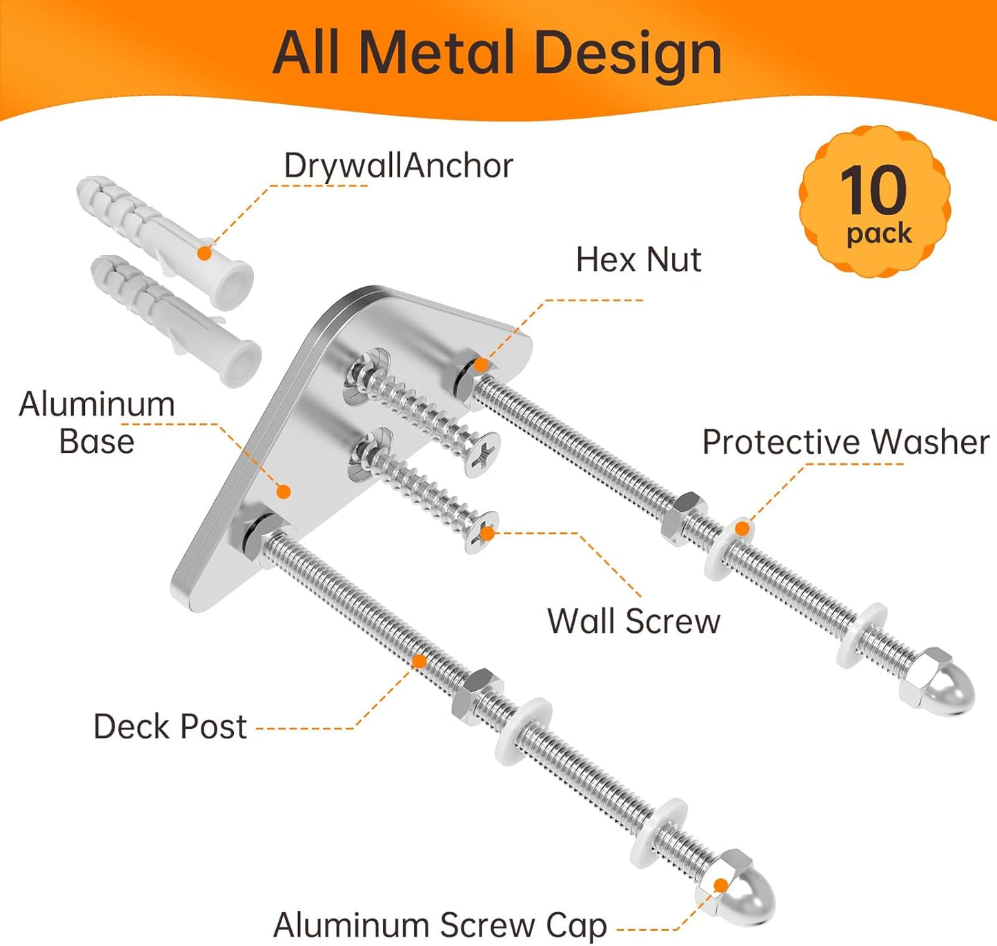 Skateboard Wall Mount Display(10 Packs),Aluminum Skateboard Hanger with Two Screw Holes,Skateboard Deck Storage for Home Decor, Skateboard Display Decor