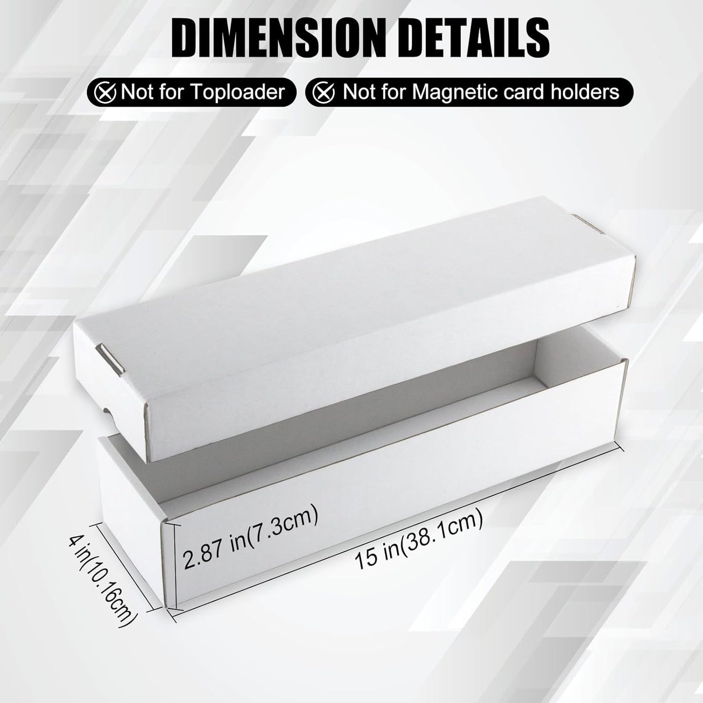 Trading Card Storage Box 6 Pack 1200 count with Lid, White Corrugated Cardboard Sports Card Storage Box for TCG/Magic/Mtg Storage and Collection, Horizontal