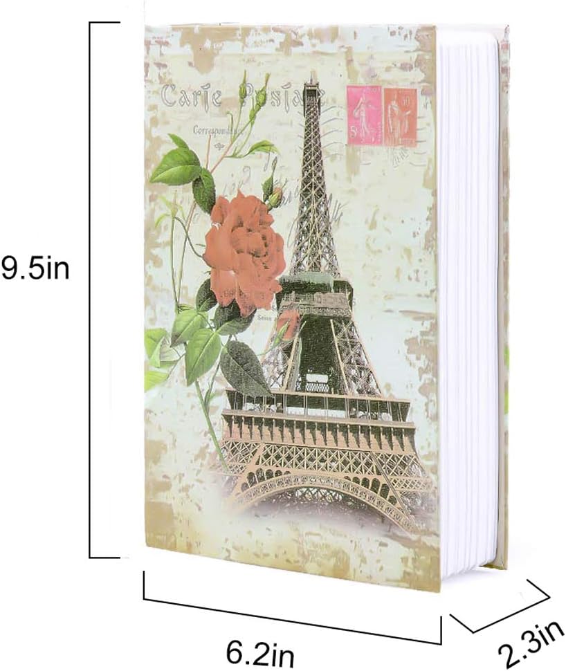Diversion Book Safe Storage Box (9.5"×6"×2.2"), Dictionary Secret Safe Can with Security Combination Lock, Diversion Book Hidden Safe (Paris-Code)