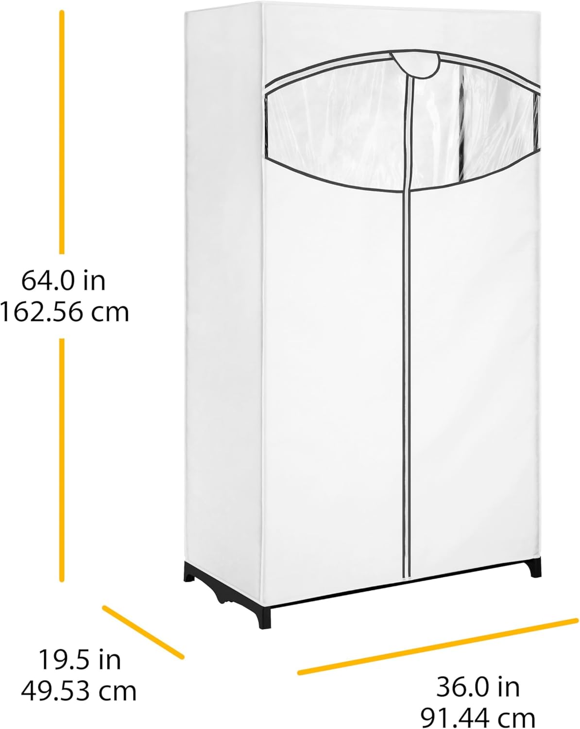 Whitmor White, Clothes Closet Fabric Cover, 36"