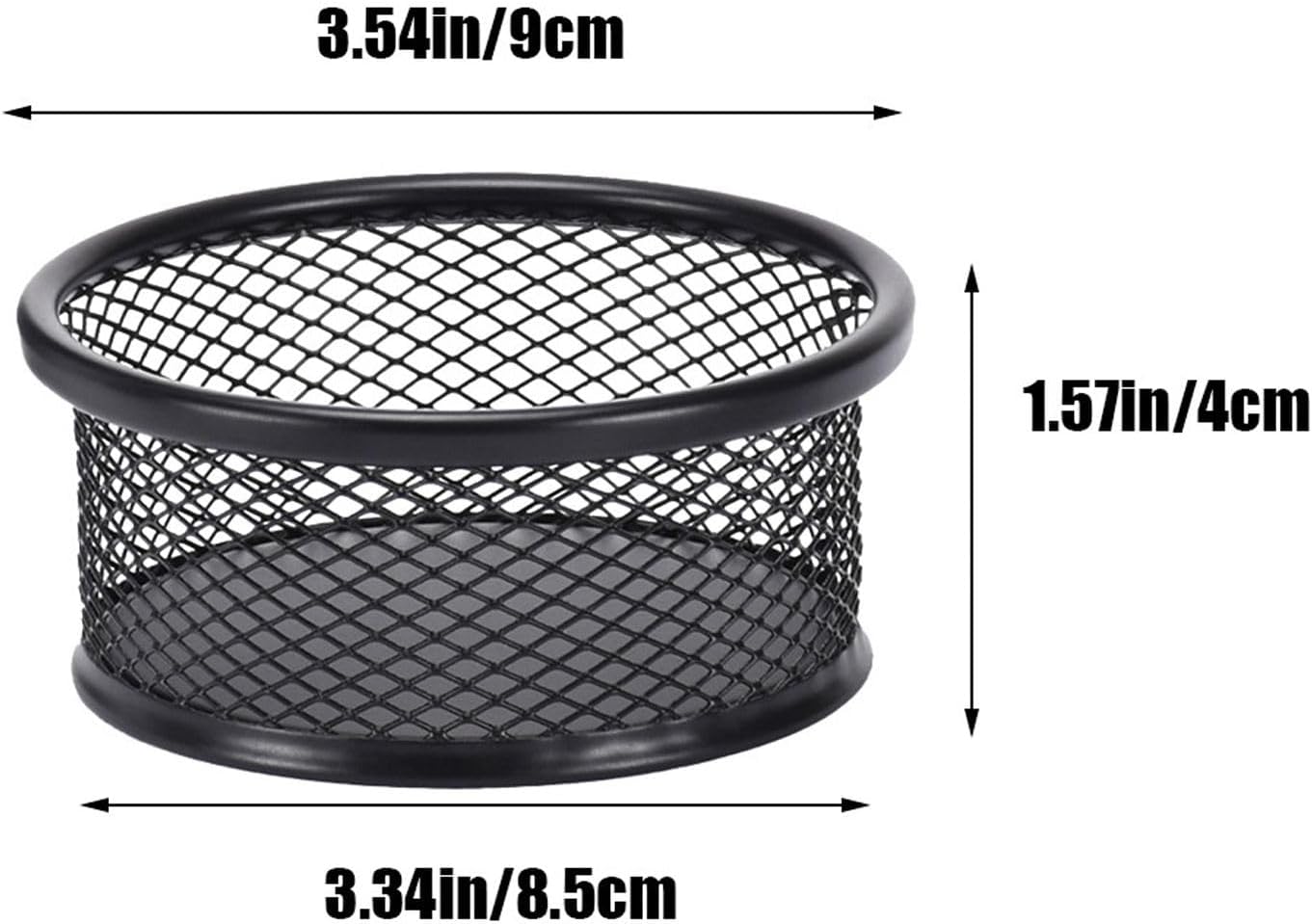 1Pc Black Metal Paper Clip Holder Mesh Paperclip Bowl Binder Clip Dispenser Desk Bobby Pin Container Organizer for Home Office Classroom School Desk Supplies Holders
