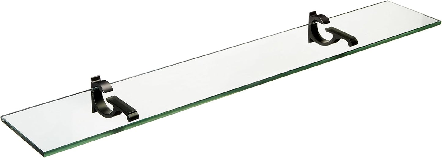 Spancraft Glass M-8x48-Black Monarch Glass Shelf, Black, 8" x 48"