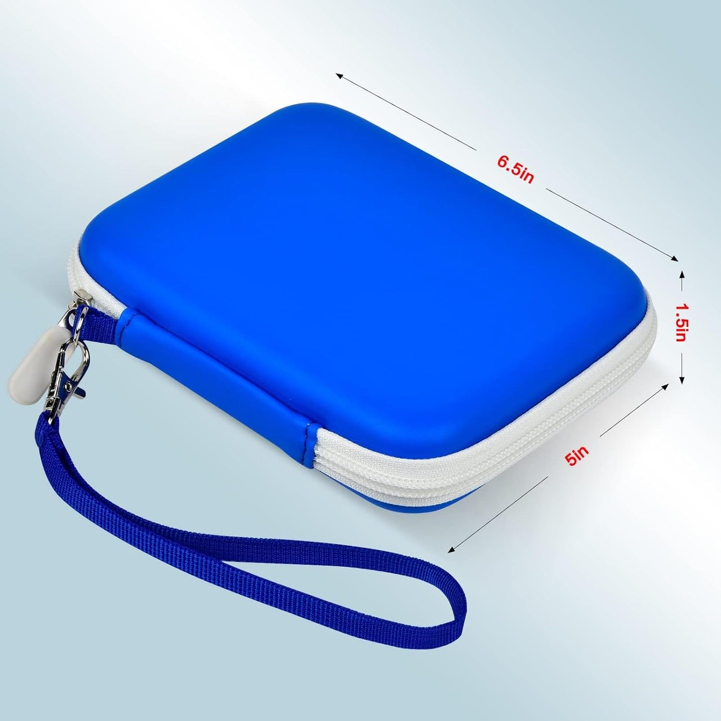 Case Compatible with Samsung T7/ for T7 Touch Portable SSD - 1TB, 2TB, 500GB USB 3.2 External Solid State Drive. Carrying Travel Box for 2 Pack Samsung SSD and Cables (Box Only) - Blue