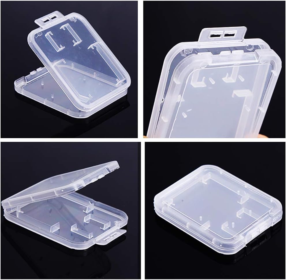 Clear Plastic Memory Card Case Compatible with SD SDHC SDXC Micro SD T-Flash Card (20 PCS)