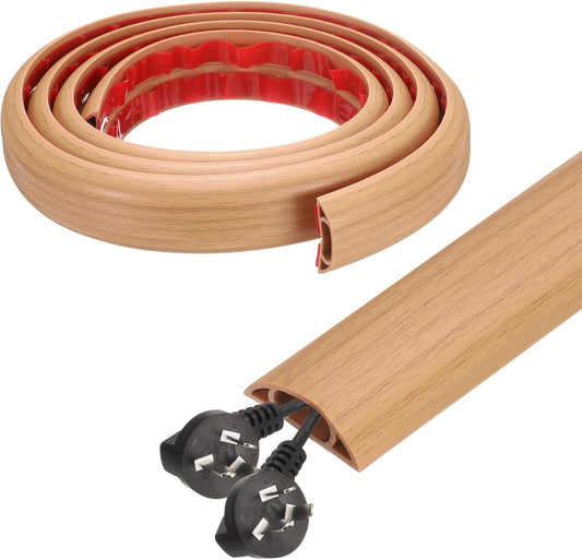 HARFINGTON 6ft Cord Cover Floor W0.6 x H0.33 Inner Channel PVC Hide Extension Cable Floor Wire Hider Wire Covers Protector for Prevent Cable Trips Cables Management, Yellow