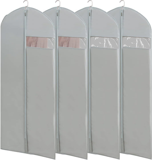 Dress Bags for Gowns Long, 65'' Long Dress Clear Garment Bag(Set of 4, 23.3'' X 65'')