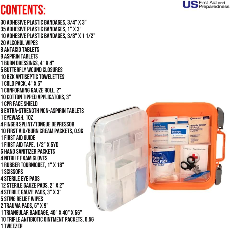 American Red Cross Officially Licensed Product, 50 Person First Aid Kit, 216 Piece Emergency Medical Supplies to Clean & Treat Minor Injuries, Hard Case Box for Home, Business, Job Site, Car