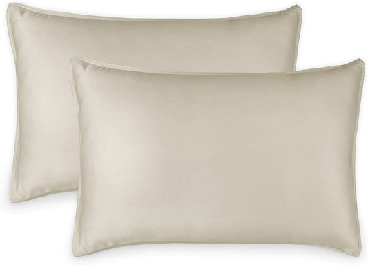 King Pillowcases by Pure Bamboo, Genuine 100% Organic Viscose Derived from Bamboo, Luxuriously Soft & Cooling, Double Stitching, Envelope Closure (2 King Pillowcases, Sand)