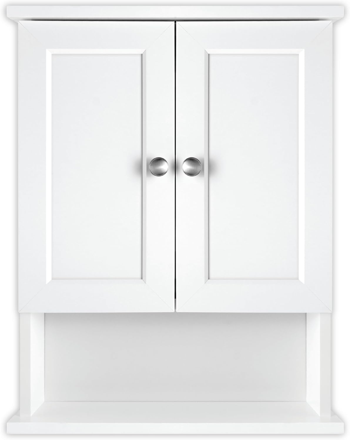MCS 23x18 White Medicine Cabinet Organizer, Wall Mounted 2-Door Bathroom Cabinet for Over-The-Toilet Storage, Bathroom Furniture & Restroom Organizer