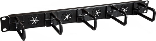 StarTech.com 1U 19" Cable Management Organizer - D Ring Hook Network/Server Rack Cord Manager - Data Center Horizontal Wire Panel with Passthrough Holes w/Mounting HW - EIA/ECA-310-E (CABLMANAGERH)