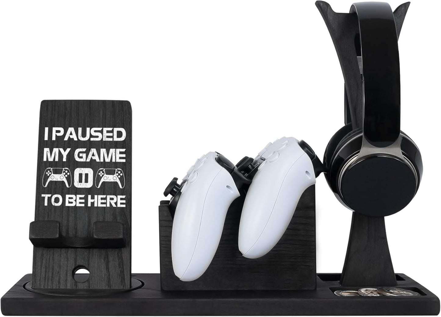 Gaming Accessories Organizer with Headphone Holder, Rotatable Phone Stand & Controller Stand - Unique Gamer Gifts Controllers Holders Gaming Equipment, Gifts for Gamers Controller Holder