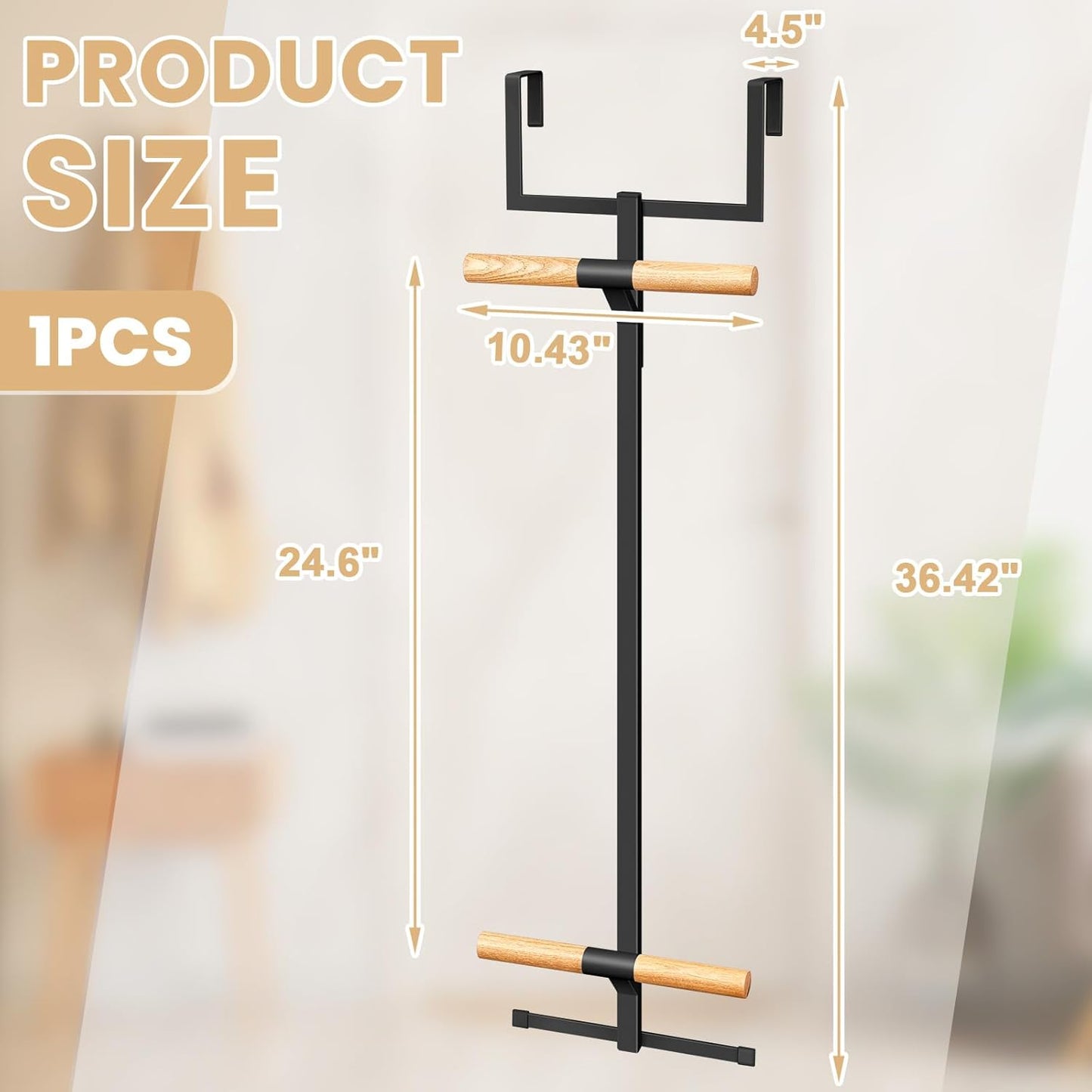 Over The Door Backpack Hanger, Backpack Hanger for Closet, Two Tiered Metal Storage Rack Backpacks Hooks, Heavy Duty Hook Storage for Schoolbag, Easy Installation(Black,1)