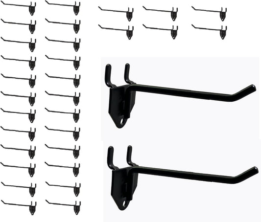 30 Packs 6-inch Long Metal Pegboard Hooks, Standard Hooks is Fit to Pegboard Panels