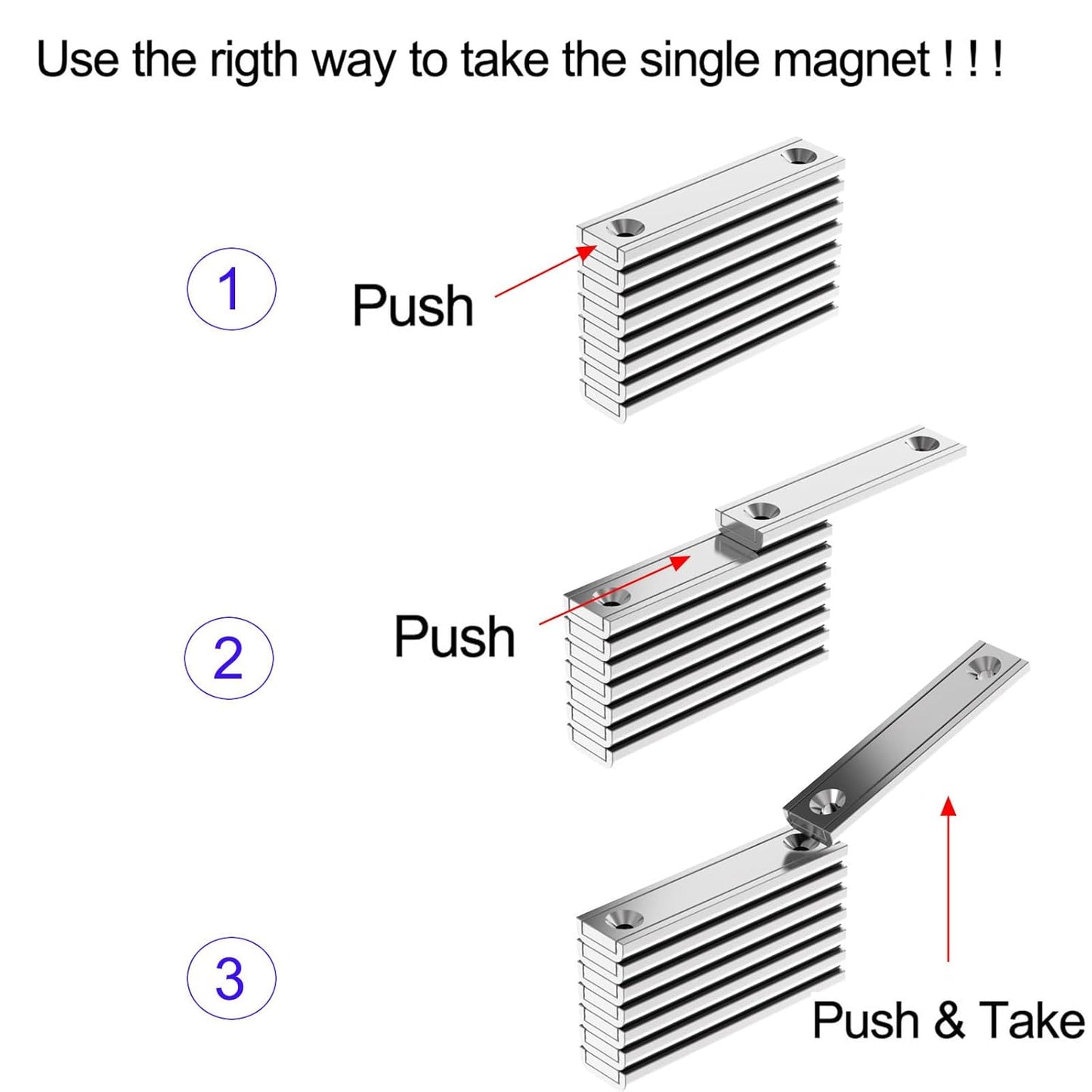 Super Strong Magnetic Tool Holder Channel Magnet - 2.50" Length-10 Pack,Pot Magnets with Matching Screws,Strong Rare Earth Magnets with Countersunk Holes,Magnetic Knife Tools Holder