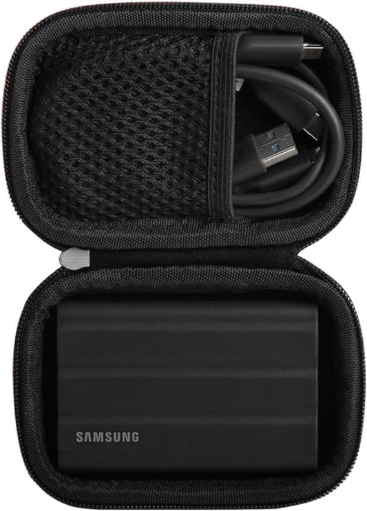 Hermitshell Hard Travel Case for Samsung T7 Shield 2TB / 1TB / 4TB, Portable SSD, USB 3.2 Gen2 External Solid State Drive (Black, Case for 1 Hard Drives)