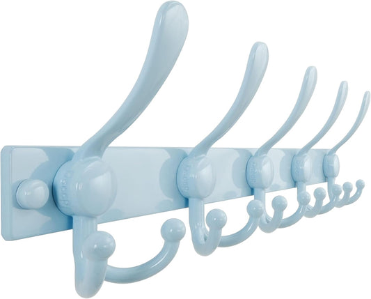 Dseap Coat Rack Wall Mount 2.0 Pro: Heavy Duty 300% Thicker, 16" Stud Mount, Stainless Steel Wall Coat Hooks Hanger for Clothes Jackets Hats Entryway Closet, MaxStrong Series, Blue