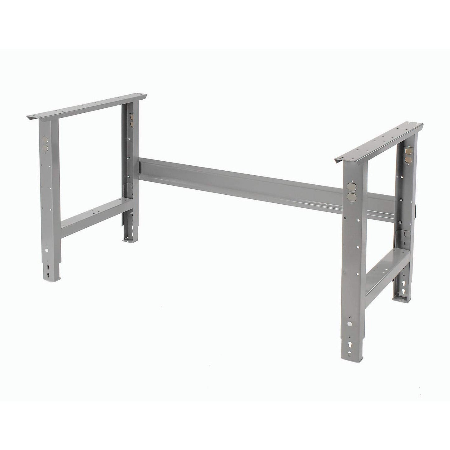 Global Industrial Adjustable Height Workbench, Maple Butcher Block Square Edge, 72"W x 36"D x 29-5/8 to 37-1/4"H, Gray