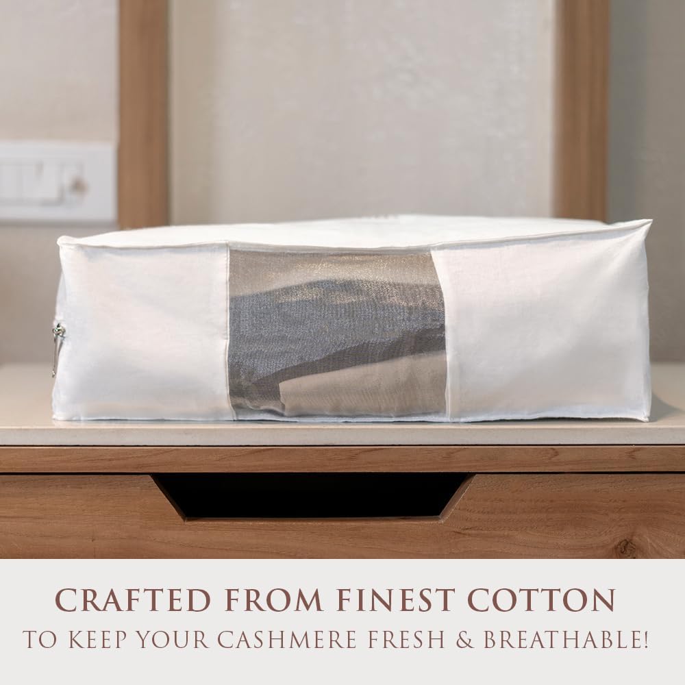 Cashmere Sweater Storage Bags | PACK OF 2 |Breathable & Washable Sweater Storage Bags | Suitable Clothes Organizer For Sweaters, Merino Wool, Scarves and more