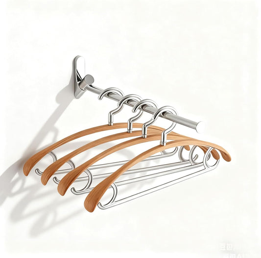 NEWRAIN Wall Mounted Drying Rack, Stainless Steel Folding Laundry Hanging Rack, Chrome Swivel Space Saving Clothes Hanger Rack for Bedroom Bathroom Laundry