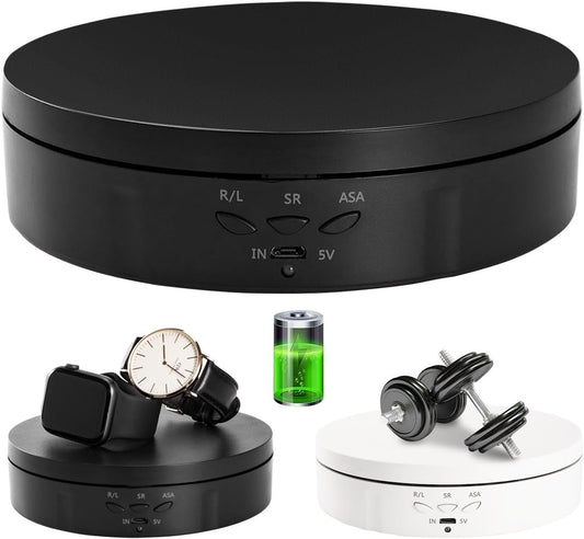 22 lbs Motorized Rotating Display Stand for Jewelry, Automatic Mute Auto Rotating Stand, Electronic Turntable with USB for Display, Photography Products