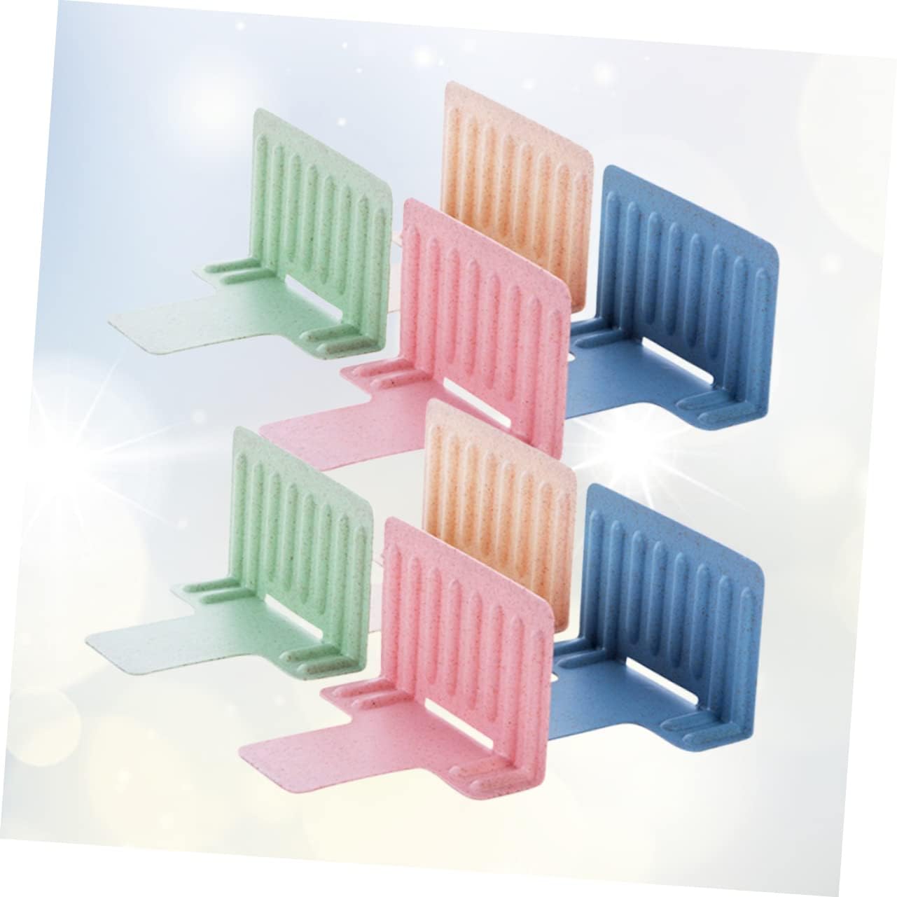 8-Piece PP Drawer Dividers for Refrigerated Food Storage Stackable Kitchen Organizer Adjustable Size for Cabinets and Freezers Random Color