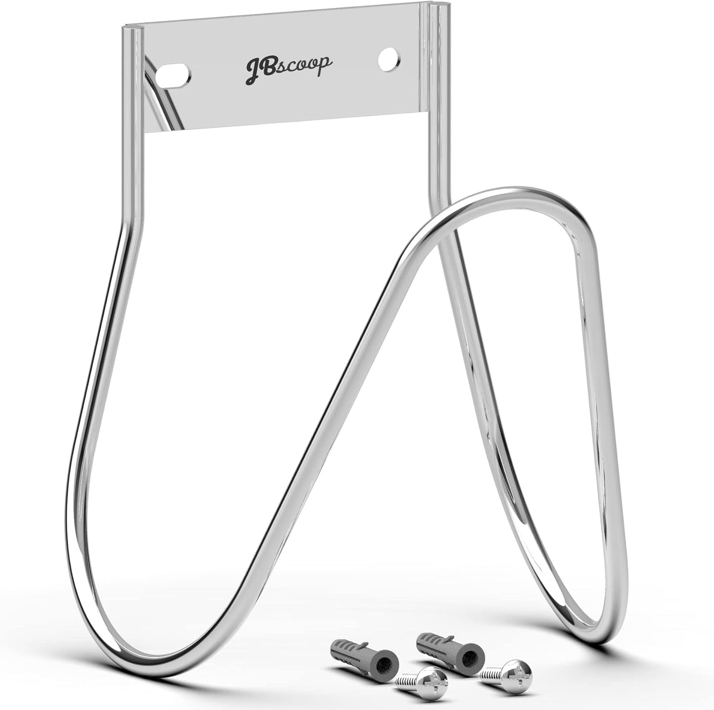 JBscoop Garden Hose Holder Stainless Steel Small Wall Mount Garden Hose Hook, Ideal for Water, Air, Hydraulic Hose, Ropes, Extension Cords Heavy Duty & Rust Proof Large Set of 1