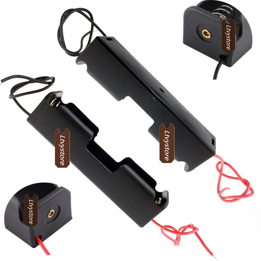 18650 Battery Case Holder - 1 Slot Storage Box, Black Plastic for Button Top Single Batteries, Pack of 20