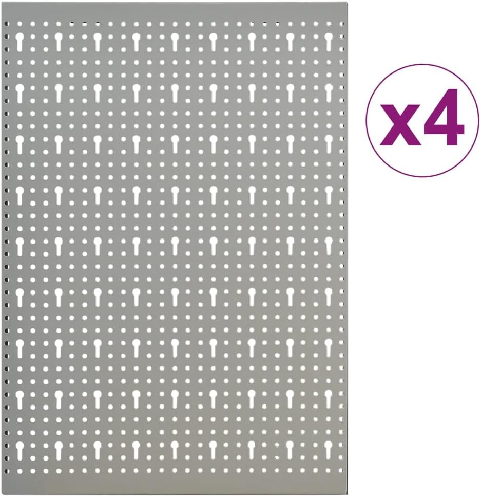 Wall-Mounted Peg Boards 4 pcs 15.7"x22.8" Steel 145350