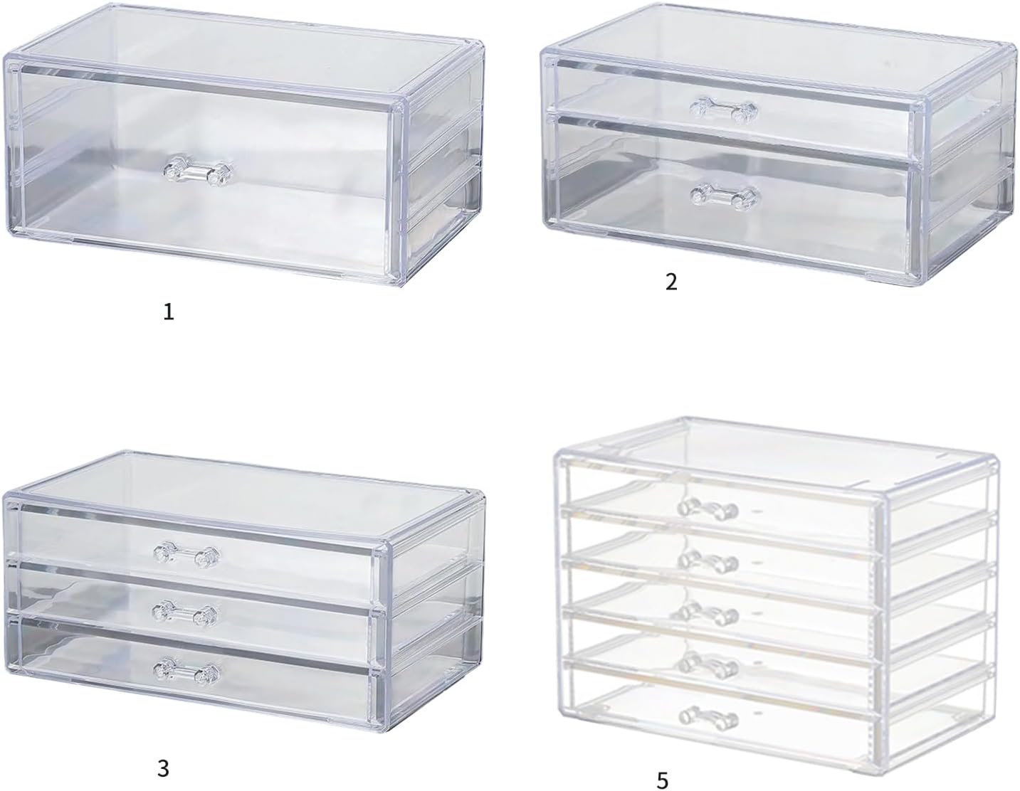 Space Saving Acrylic Cosmetic Storage Drawers Multi Drawers Acrylic Organizer Modern Jewelry Organizer for Organizing Cosmetics and Jewelry
