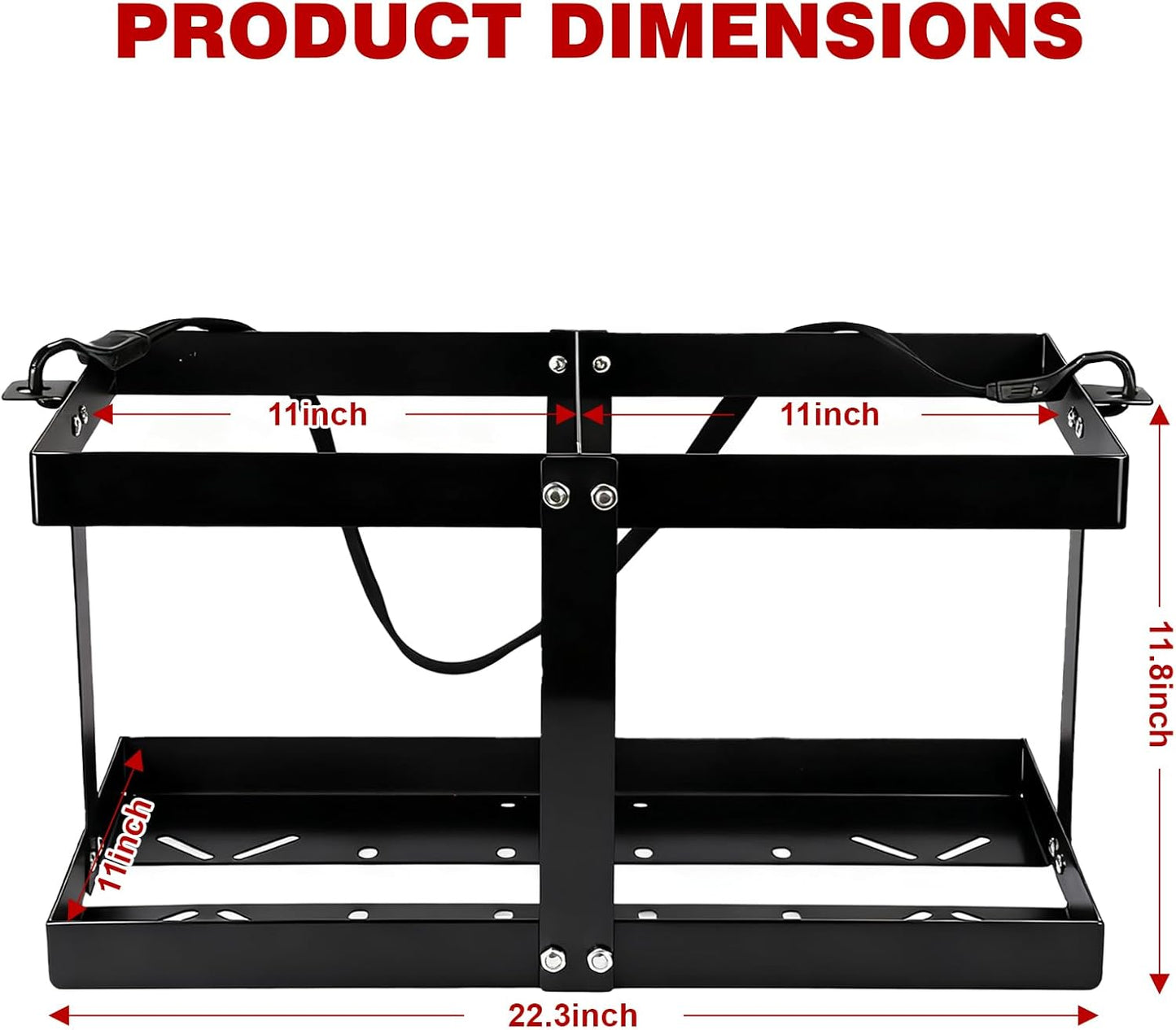 Fuel Jug Container Holder,Gas Can Holder For Trailer,with 4 Fixed Columns and Straps,Fits Two 5 Gallon Gas Can,Compatible With VP Racing Fuel Jug 5.5 Gallon