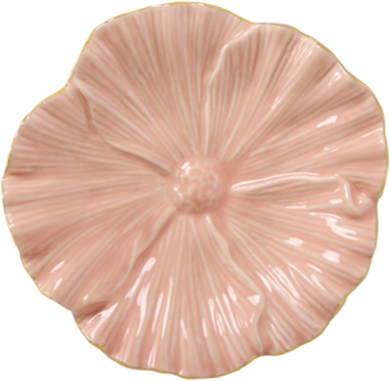 Flower Ring Dish, Ceramic Ring Holder Jewelry Tray Trinket Dish, Fairy Organizer Plate Vanity Decorations, Gifts for Friends Sisters Daughter Mother (Pink)