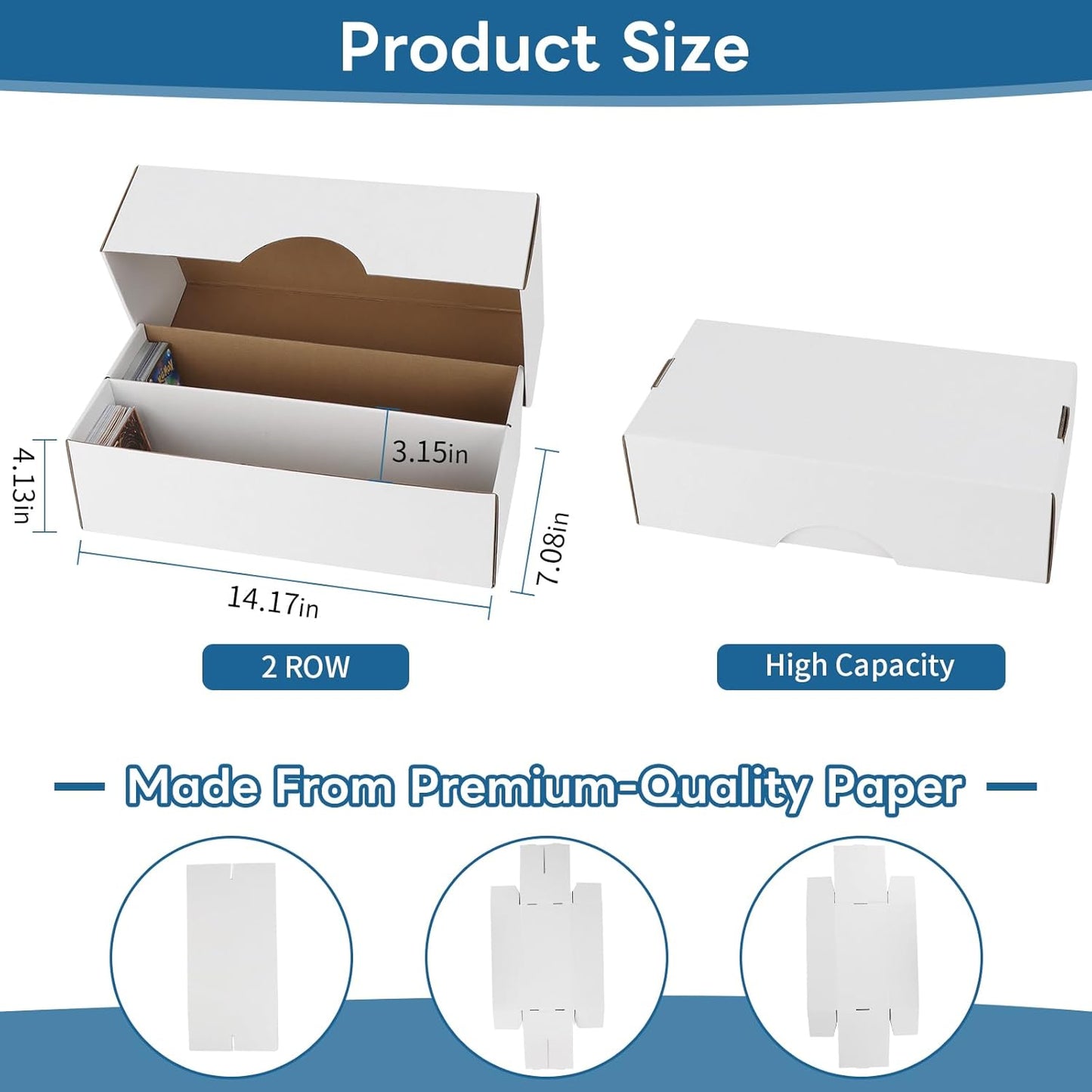 Trading Card Storage Box, 1600 Count Card Storage Boxes, Bulk Cards Storage Box Sports Cards Cases Graded Cardboard Boxes for Basketball Sports Collector (8 Set)