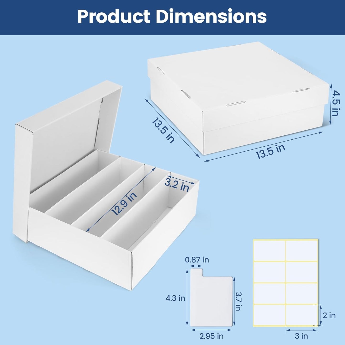 Trading Card Storage Box, 2 Pack Sports Cards Storage Boxes with 10 Dividers, Top Loader Storage Case for TCG/MTG, Game Cards