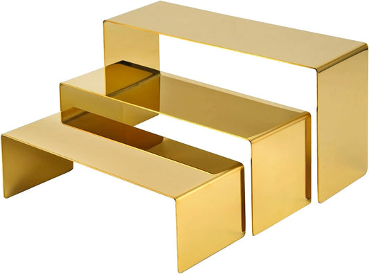 Bag Display Stand Set 3, Gold Purse Display ,Stainless Steel Heavy Duty Handbag Display Stand Shoe Rack For Wallets, Bags, Shoes, Perfume, Jewelry – Boutique & Retail Countertop Display