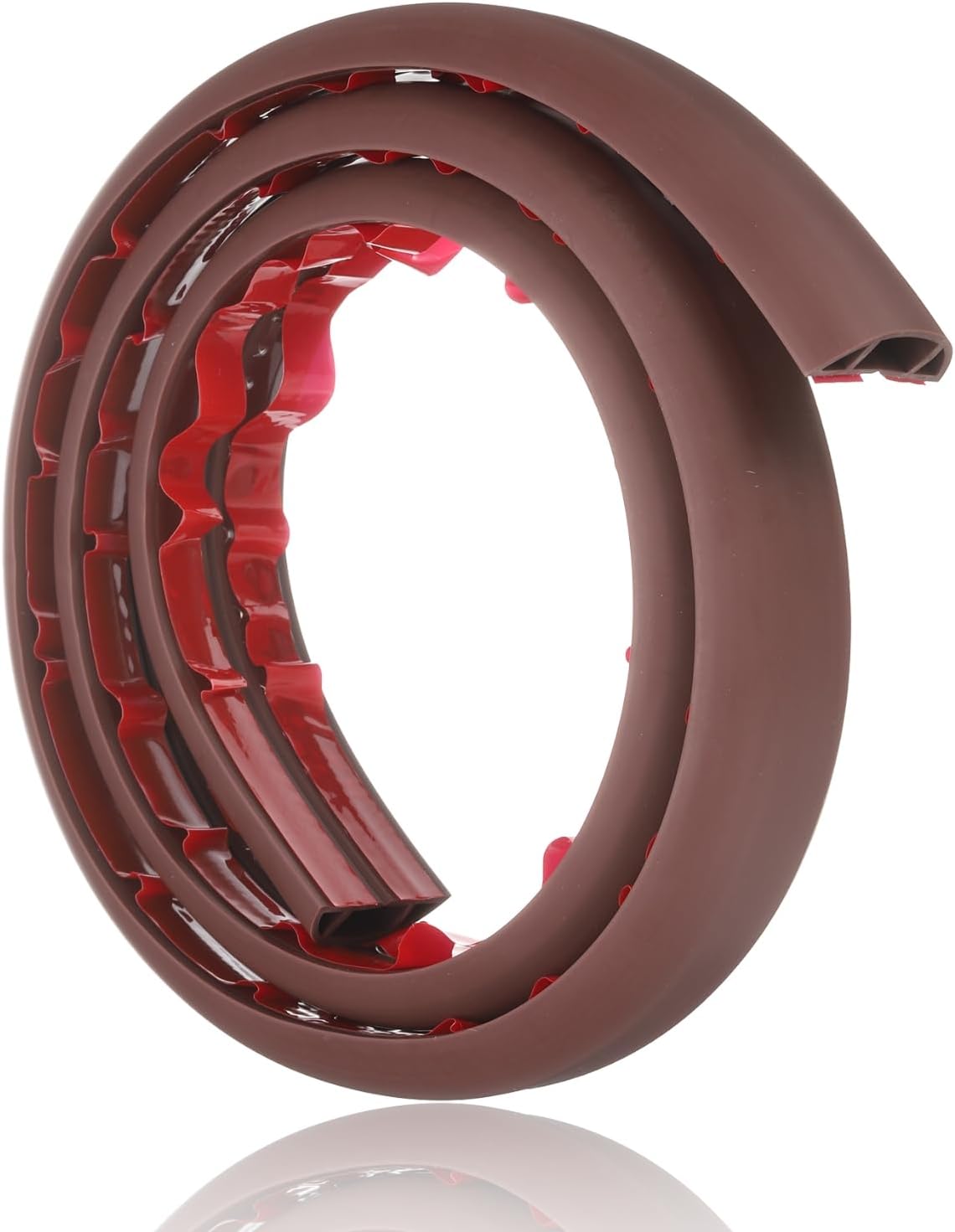 HARFINGTON 4ft Cord Cover Floor W0.6 x H0.33 Inner Channel PVC Hide Extension Cable Floor Wire Hider Wire Covers Protector for Prevent Cable Trips Cables Management, Coffee