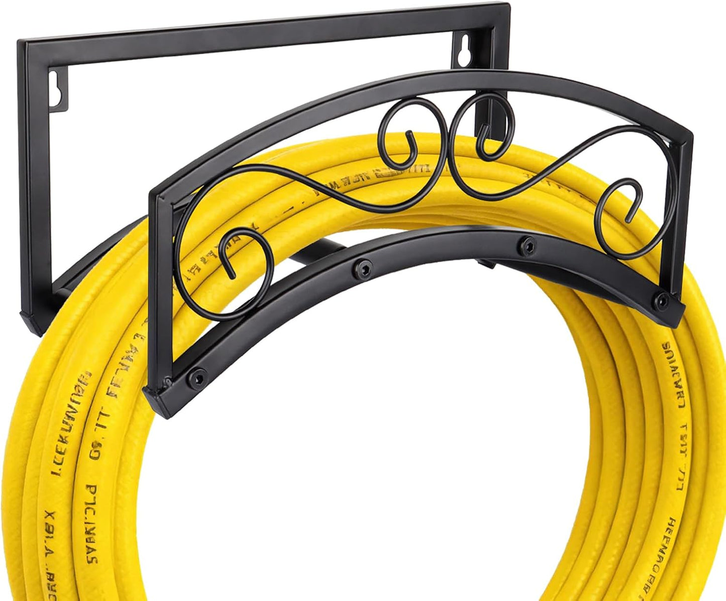 BOLITE Garden Hose Holder Wall Mount, Heavy Duty Metal Water Hose Holder for Outside, Hose Storage Holds 150FT Water Pipe for Yard, Lawn, Garden, Farm, Gifts for Women Men