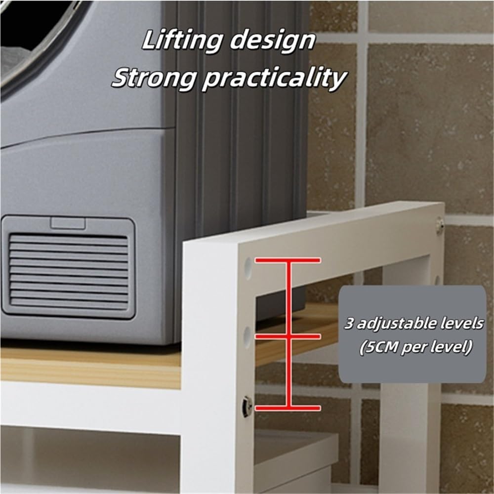 Over Washer and Dryer Storage Rack with Shelves, Freestanding Laundry Room Shelf Unit, Gap Shelf Laundry Stand, Space-Saving Organizer for Laundry Room(Black)