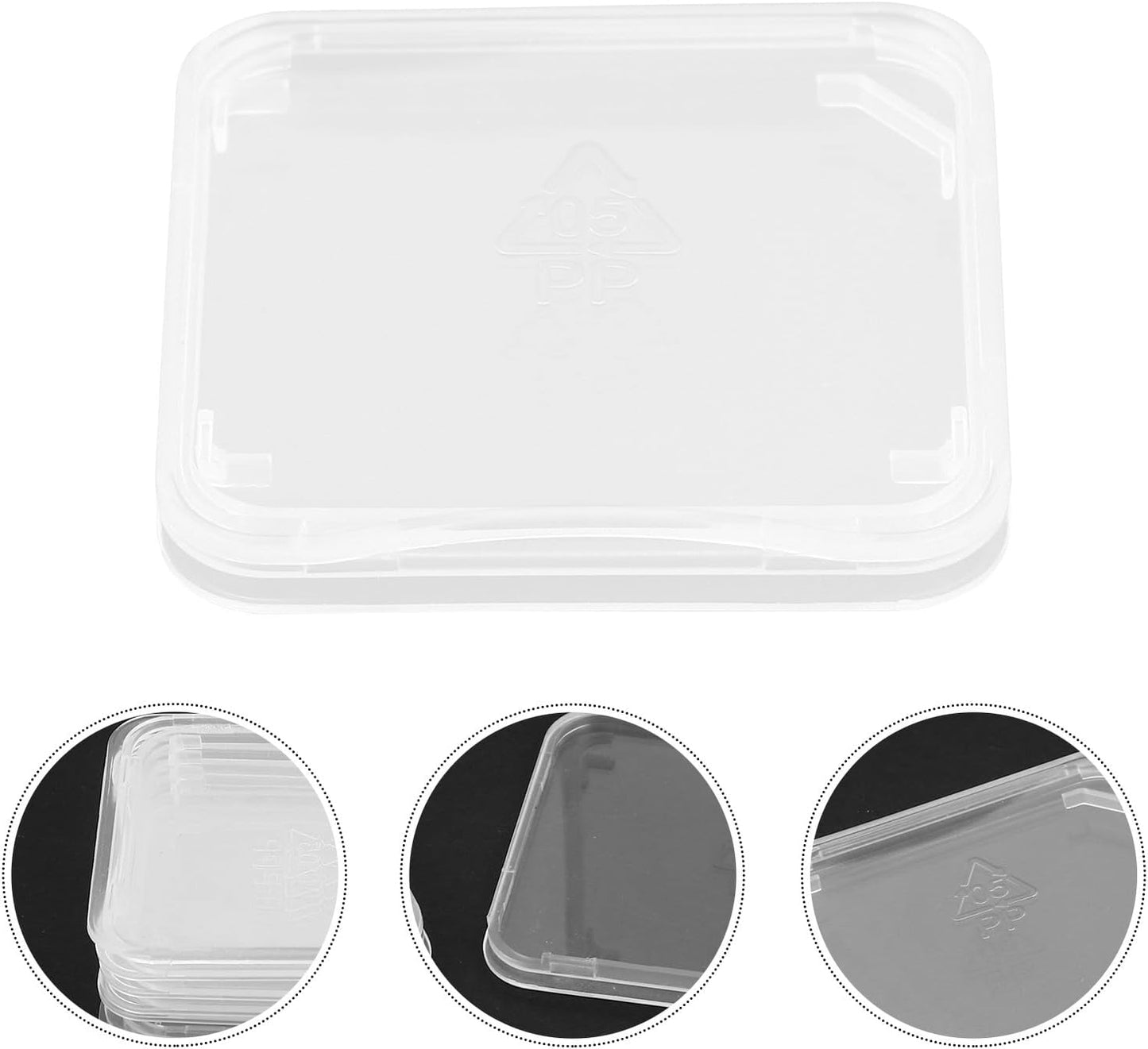 Veemoon Transparent Memory Card Storage Boxes Card Holder Cases Compact Lightweight PP Material Protective Carrying Storage for Organized Collection