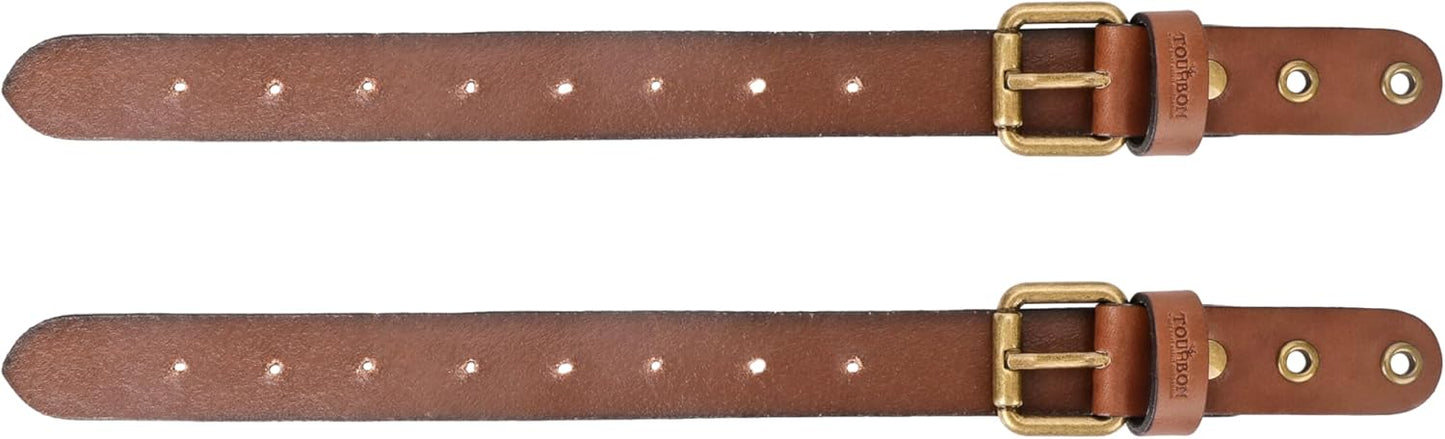 Tourbon Leather Wall Hanging Straps, Buckle Closure for Axes Hatchets & Tools, Heavy Duty Tool Hangers, Gun Rack Wall Mount Display, Axe Mount Holders, Sword Organizer Hooks, Set of 2