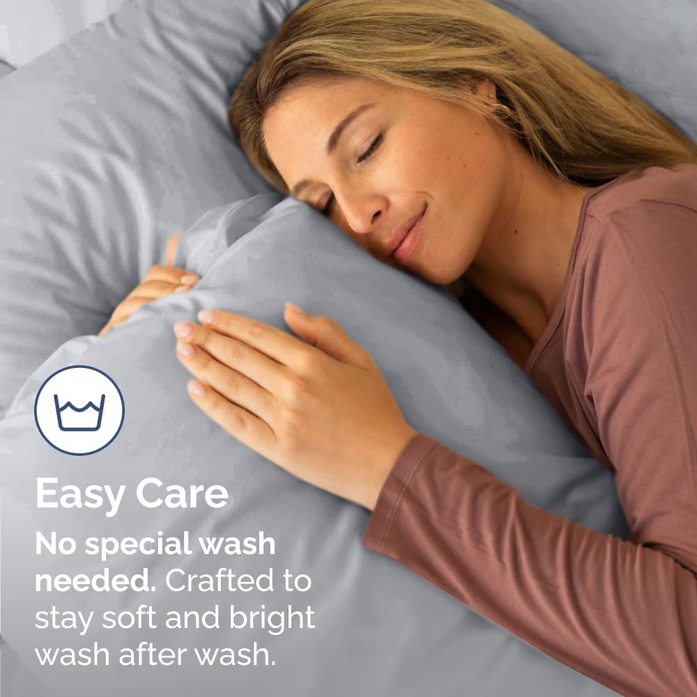 King Pillow Cases - 2 Pack - Super Soft Pillowcase Covers - Envelope Enclosure - Hotel Quality Pillow Protectors - Wrinkle Free, Shrink & Stain Resistant - Machine Washable - 20" x 40" (Steel Blue)